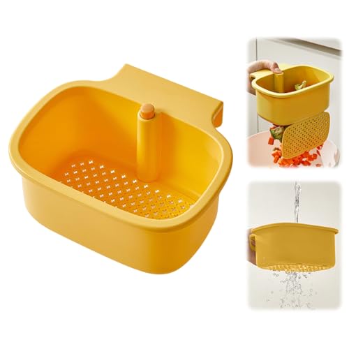 Sieb für Spülbecken, Snap-Button Spülbecken Sieb Wasserhahn Hängend, ohne Hände zu verschmieren, Abnehmbare silikon Waschbecken Sieb, für Waschen/Organizer in Küche (B3) von Vartegas