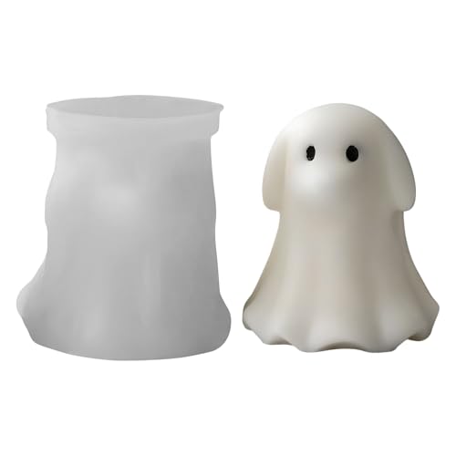 Silikonformen Gießformen Halloween, DIY Giessformen Silikon Katzen & Hund, 3D Silikonform Halloween Geist Kerzenformen, Silikon Gießformen Halloweendeko, für DIY Kerzen Handwerk (B) von Vartegas