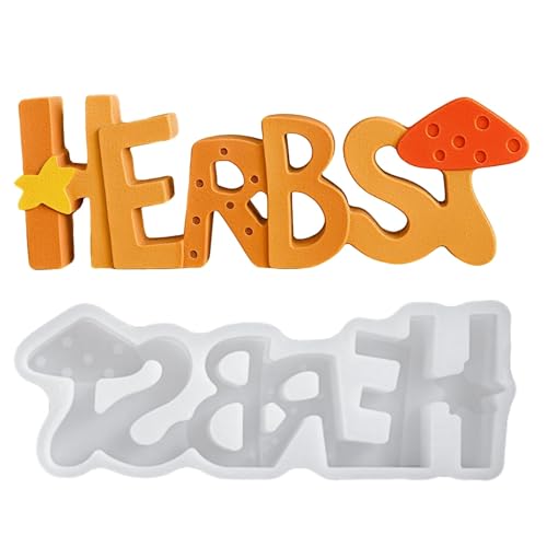 Silikonformen Gießformen Herbst, 3D Brief Gießformen Silikon mit Pilz Deko, DIY Herbstdeko Tisch Silikonform Herbst, Gießform Herbst Dekoration, für DIY Thanksgiving Herbstdeko Handwerk (B) von Vartegas