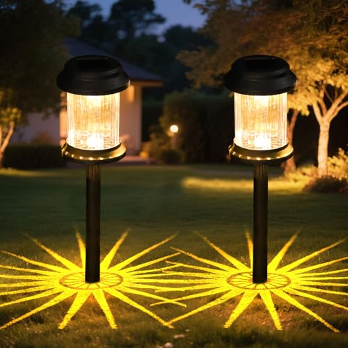 Solarstecker für Außen Garten, 2er Set Gartenlichter Solar Außen 6-8h Bleuchtzeit, Solarlampen für Außen, IP44 Wetterfest LED Solarleuchten für Aussen Garten, für Balkon Terrasse Rasen (Warm) von Vartegas