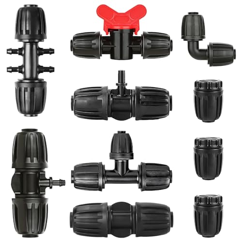 Vartegas 16mm Gartenbewässerungssystem Micro Drip Verbinder Set aus Kunststoff Kompatibel mit 13/16mm Schläuchen für Gewächshaus Gemüsebeete und Tropfbewässerung (B) von Vartegas