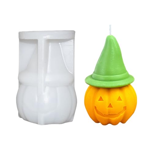 Vartegas 3D Halloween Kürbis Silikonform 1 Stück Gießform Lebensmittelqualität Für Kerzen Seife Schokolade DIY Handwerk Backen (B) von Vartegas