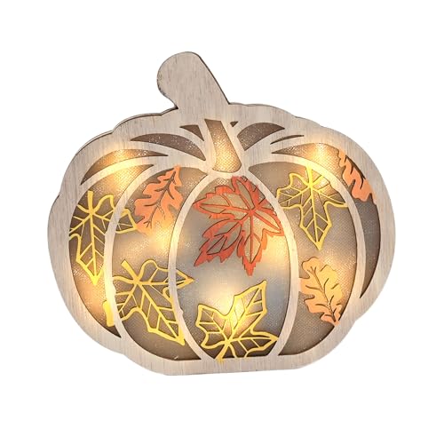 Vartegas 3D Holz LED Igel Stimmungsleuchten für Herbstdekoration Herbst Dekoration Dekoration Herbst Herbstdekoration Innen Herbst Tischdekoration, Igel Dekoration für Innen Tisch Fenster (A) von Vartegas