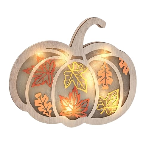 Vartegas 3D Holz LED Igel Stimmungsleuchten für Herbstdekoration Herbst Dekoration Dekoration Herbst Herbstdekoration Innen Herbst Tischdekoration, Igel Dekoration für Innen Tisch Fenster (B) von Vartegas