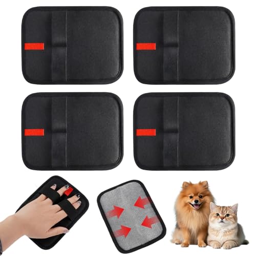 Vartegas Haarentfernungshandschuh, 2er Set Haus Tierhaarentferner Handschuh für Schnell Haaren-Sammeln in großen Flächen, waschbare Fell Magnet Handschuh, Kein Schaden am Stoff (4pcs) von Vartegas