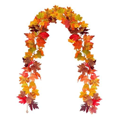 Vartegas Herbstgirlande Ahornblätter LED Lichterkette 1.75m 50 LED IP65 Wasserdicht 8 Beleuchtungsmodi Zeitsteuerung Deko Drinnen Draußen Dekoration (B) von Vartegas