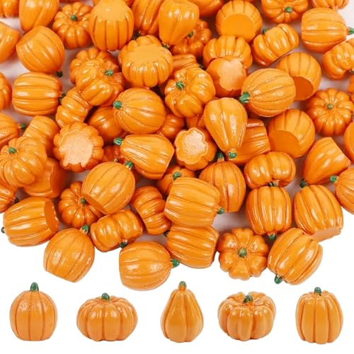 Vartegas Mini Kürbis Streudeko Herbst Dekoration, 50er Set Kleine Kürbisse Deko Lebensecht, Herbstdeko Kürbis Tisch, Autumn Pumpkin Decor aus Harz, für Thanksgiving Halloween Herbstdeko Vartegas Mini Kürbis Streudeko Herbst Dekoration, 50er Set Kleine Kürbisse Deko Lebensecht, Herbstdeko Kürbis Tisch, Autumn Pumpkin Decor aus Harz, für Thanksgiving Halloween Herbstdeko von Vartegas