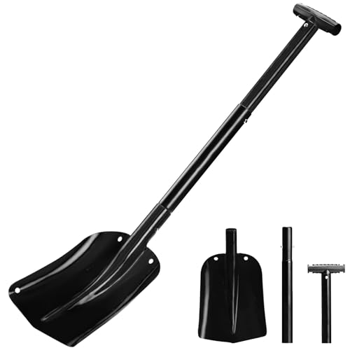 Vartegas Schneeschaufel Ausziehbar 54-82cm Aluminium Anti-Rutschgriff Multifunktion Für Auto Winter Outdoor Gartenarbeit Schneeräumung (A) von Vartegas