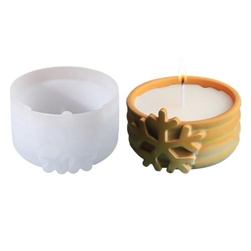 Vartegas Silikonform Weihnachten Kerzenhalter DIY Candle Mold Set Christmas Tree Snowflake Design for Home Decor Crafts Beeswax Epoxy Resin (B) von Vartegas