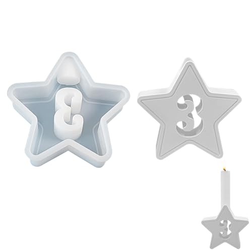Vartegas Silikonformen Kerzenständer Gießform Zahlen Teelichthalter Für Weihnachtstischdeko Dekoration 11.2x10.8x3.2cm (B) von Vartegas