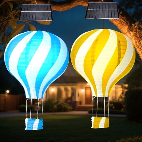 Vartegas Solarlampions 30cm Wetterfeste Solar Lampions Außen 2 Stück LED Warmweiß Hängende Gartenlaterne Mit Solarpanel Für Garten Terrasse Balkon (B) von Vartegas