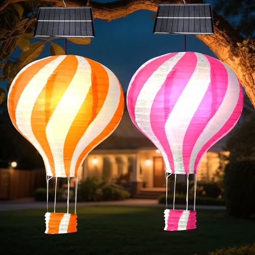 Vartegas Solarlampions 30cm Wetterfeste Solar Lampions Außen 2 Stück LED Warmweiß Hängende Gartenlaterne Mit Solarpanel Für Garten Terrasse Balkon (C) von Vartegas