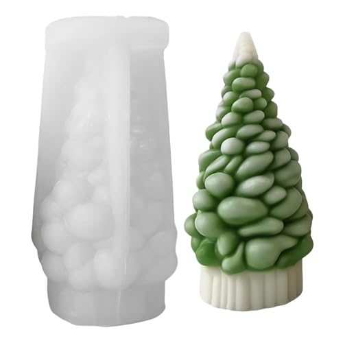 Weihnachten Silikonform Tannenbaum, DIY Weihnachtsdeko Gießform Tannenbaum, Silikonformen Gießformen, Kerzenform Weihnachten, Giessformen Silikon, für DIY Weihnachtsdeko Handwerk (A) von Vartegas