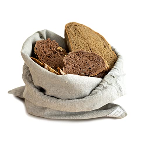 Varvara Home Brotbeutel aus Leinen Brotaufbewahrung | Leinenbeutel für Brot | Brötchenbeutel Brotsack aus Leinen | Leinensack für Brot - 30x40 cm Natur von Varvara Home