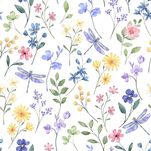VaryFloral Fototapete Blumen Violette Libelle 30.5cmx300cm Möbelfolie Selbstklebend Bunte Wildblumen Tapete Blumen Aquarell Selbstklebend Möbelfolie Blumentapete Vintage Zimmer Kabinett Schublade VaryFloral Fototapete Blumen Violette Libelle 30.5cmx300cm Möbelfolie Selbstklebend Bunte Wildblumen Tapete Blumen Aquarell Selbstklebend Möbelfolie Blumentapete Vintage Zimmer Kabinett Schublade von VaryFloral