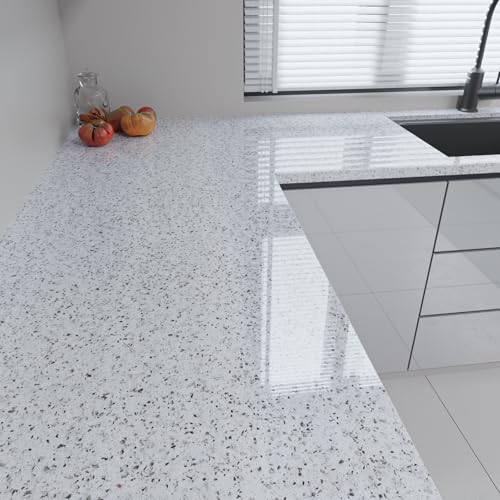 VaryFloral Granit Tapete Marmor Effekt Dekofolie Möbelfolie 30cmx300cm Selbstklebende Tapete Weiß Klebefolie Möbel Glänzend Terrazzo Verdickt Schrankfolien Marmor Folie Arbeitsplatte Küche Kabinett VaryFloral Granit Tapete Marmor Effekt Dekofolie Möbelfolie 30cmx300cm Selbstklebende Tapete Weiß Klebefolie Möbel Glänzend Terrazzo Verdickt Schrankfolien Marmor Folie Arbeitsplatte Küche Kabinett von VaryFloral