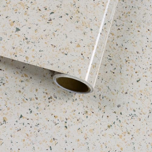 VaryFloral Granit Tapete Marmor Effekt Möbelfolie Selbstklebend 30cmx300cm Selbstklebende Tapete Beige Orange Klebefolie Möbel Glänzend Terrazzo Schrankfolien Selbstklebend für Möbel Küche Kabinett VaryFloral Granit Tapete Marmor Effekt Möbelfolie Selbstklebend 30cmx300cm Selbstklebende Tapete Beige Orange Klebefolie Möbel Glänzend Terrazzo Schrankfolien Selbstklebend für Möbel Küche Kabinett von VaryFloral