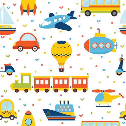 VaryFloral Klebefolie Möbel Cartoon Transporte Tapete Muster 30.5cmx300cm Blumentapete Weiß Fototapete Selbstklebend Kinderzimmer Niedlich Wandtapete Junge Möbelfolie für Wanddekoration Wohnzimmer VaryFloral Klebefolie Möbel Cartoon Transporte Tapete Muster 30.5cmx300cm Blumentapete Weiß Fototapete Selbstklebend Kinderzimmer Niedlich Wandtapete Junge Möbelfolie für Wanddekoration Wohnzimmer von VaryFloral