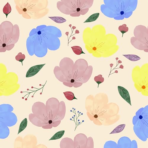 VaryFloral Möbel Klebefolie Hellgelb Wandtapete Selbstklebend 30.5cmx300cm Tapete Blumen Rosa Blau Gelb Niedliche Blume Blumentapete Aquarell Dekofolie Selbstklebend für Möbel Kabinett Schublade VaryFloral Möbel Klebefolie Hellgelb Wandtapete Selbstklebend 30.5cmx300cm Tapete Blumen Rosa Blau Gelb Niedliche Blume Blumentapete Aquarell Dekofolie Selbstklebend für Möbel Kabinett Schublade von VaryFloral