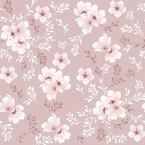 VaryFloral Selbstklebende Tapete Kirschblüte Blumentapete 30.5cmx300cm klebefolie Möbel Rosa Wandfolie Selbstklebend Wand Aquarell Wandtapete Botanisches Klebefolie Möbel für Möbel Kabinett von VaryFloral