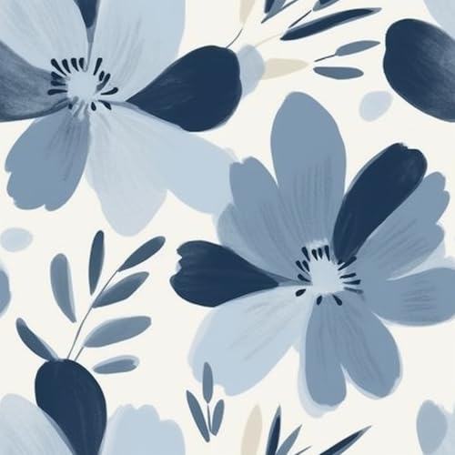 VaryFloral Tapete Blumen 30.5cmx300cm Klebefolie Beige Wandfolie Selbstklebend Marine Gänseblümchen Verdickt Blumentapete Wasserdicht Aquarell Dekofolie Selbstklebend für Möbel Kabinett Schublade von VaryFloral