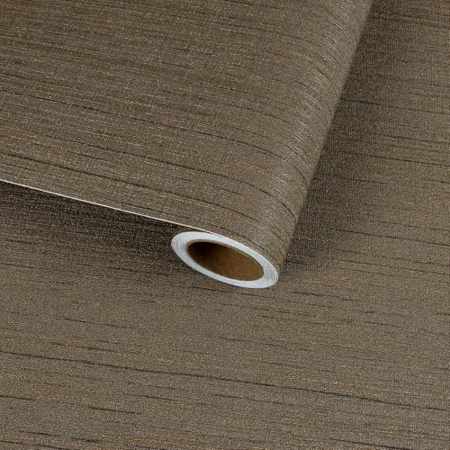 VaryFloral Tapete Braun Strukturtapete 30cmx300cm Wandtapete Selbstklebend Leinen Effekt Klebefolie Möbel Stoff Fototapete Selbstklebend Tapete Verdickt Leinen Folie Arbeitsplatte Küche Tisch Kabinett von VaryFloral