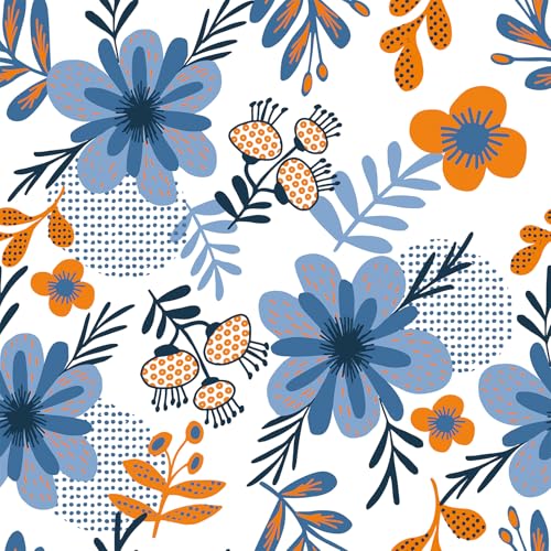 VaryFloral Tapete Selbstklebend Blau Wandtapete Selbstklebend 30.5cmx300cm Blumentapete Orangefarbene Blume Klebefolie Möbel Aquarell Vintage Folie für Möbel Wasserdicht Fototapete Wohnzimmer Kabinett VaryFloral Tapete Selbstklebend Blau Wandtapete Selbstklebend 30.5cmx300cm Blumentapete Orangefarbene Blume Klebefolie Möbel Aquarell Vintage Folie für Möbel Wasserdicht Fototapete Wohnzimmer Kabinett von VaryFloral