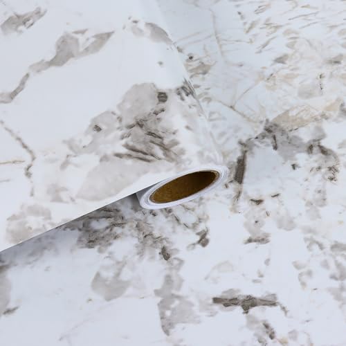 VaryFloral Tapete Selbstklebend Marmoroptik Weiß Fototapete Selbstklebend 30cmx300cm Klebefolie Möbel Braune Marmorader Arbeitsplatte Folie Glänzend Wasserdicht Klebefolien für Möbel Kabinett VaryFloral Tapete Selbstklebend Marmoroptik Weiß Fototapete Selbstklebend 30cmx300cm Klebefolie Möbel Braune Marmorader Arbeitsplatte Folie Glänzend Wasserdicht Klebefolien für Möbel Kabinett von VaryFloral