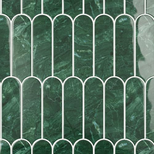 VaryPaper 3d Fliesenaufkleber Marmor Grün Küchenfliesen Selbstklebend Klebefolie Fliesenoptik 30.5cmx30.5cm 10 Stück Badfliesen überkleben Wandfliesen Selbstklebend Küche PVC Fliesen Küchenrückwand von VaryPaper