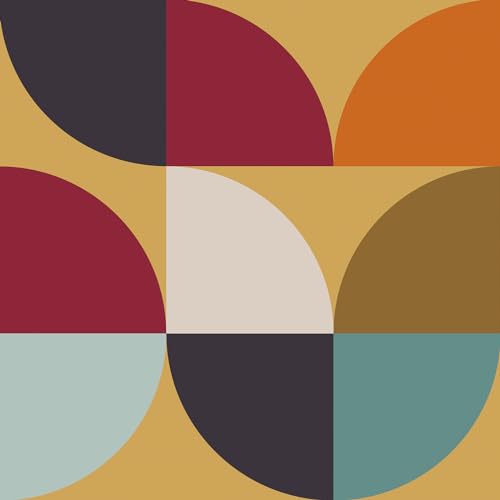 VaryPaper Geometrische Tapete Selbstklebend Vintage Klebefolie Bunt 44.5cmx200cm Dekofolie Möbelfolie Muster Klebetapete Selbstklebend Wand Fototapete Wohnzimmer Kinderzimmer Schrankfolie Kommode von VaryPaper