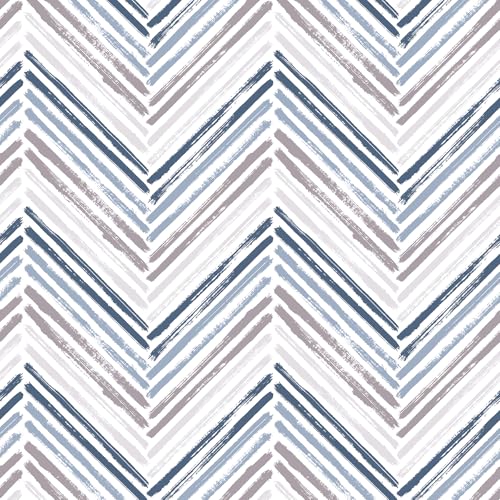 VaryPaper Gestreifte Tapete Selbstklebend Modern 44.5cmx200cm Klebefolie Muster Selbstklebend Möbelfolie Matt Fototapete Schlafzimmer Wohnzimmer Esszimmer Schrankfolie Kommode Folie für Möbel von VaryPaper
