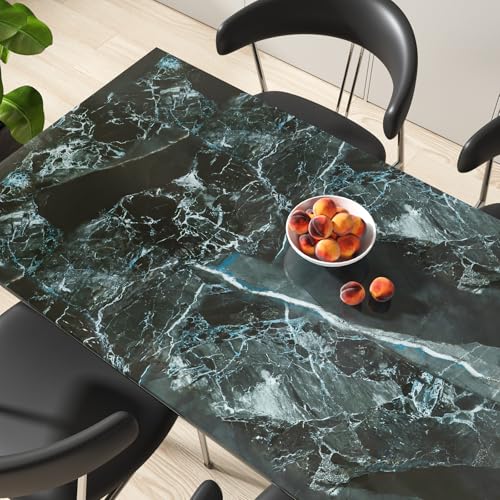 VaryPaper Marmor Folie Selbstklebend Dunkelgrau Klebefolie Marmoroptik Glänzend 40cmx200cm Selbstklebend Möbelfolie Marmor Klebefolie Schrank Arbeitsplatte Folie Abwaschbare Tapete Küche Badezimmer von VaryPaper
