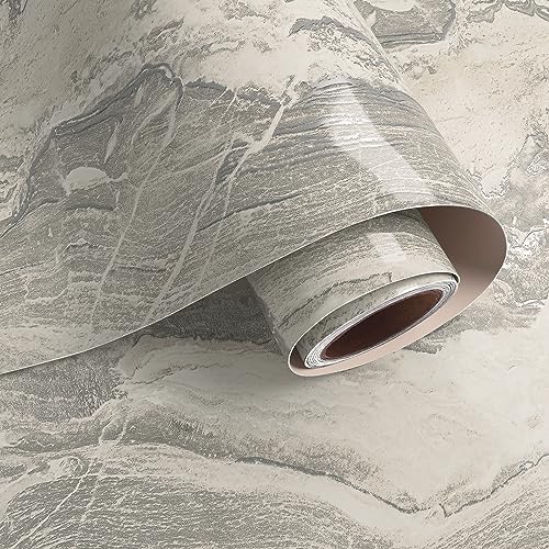 VaryPaper Marmor Tapete Beige Grau 40cmx200cm Klebefolie Marmoroptik Marmor Folie Selbstklebend Küchenrückwand Folie Möbelfolie Arbeitsplatte Küche Wandtapete Badezimmer Wasserfest Tisch Schrankfolie von VaryPaper