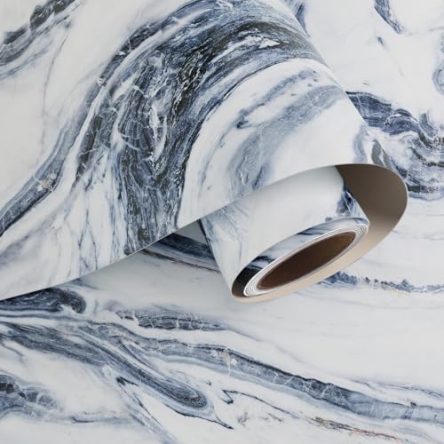 VaryPaper Marmor Tapete Selbstklebend Weiß Marineblau Marmor Folie 40cmx200cm Möbelfolie Weiß Matt Klebefolie Arbeitsplatte Küche Tapete Badezimmer Wasserfest Wandtapete Esszimmer Tisch Schrankfolie VaryPaper Marmor Tapete Selbstklebend Weiß Marineblau Marmor Folie 40cmx200cm Möbelfolie Weiß Matt Klebefolie Arbeitsplatte Küche Tapete Badezimmer Wasserfest Wandtapete Esszimmer Tisch Schrankfolie von VaryPaper