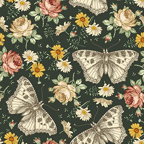 VaryPaper Selbstklebende Tapete Blumen Libellen 44.5cmx200cm Möbelfolie Vintage Selbstklebend Klebefolie Küchenrückwand Fototapete Schlafzimmer Wohnzimmer Tapete Badezimmer Wasserfest Schrankfolie von VaryPaper