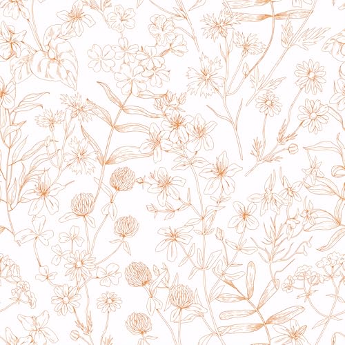 VaryPaper Selbstklebende Tapete Blumen Tapete Selbstklebend Vintage 44.5cmx200cm Klebefolie Muster Möbelfolie Weiß Matt Fototapete Kinderzimmer Mädchen Wohnzimmer Schrankfolie Kommode Folie für Möbel von VaryPaper