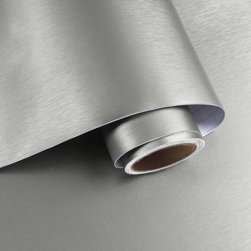 VaryPaper Selbstklebende Tapete Silber Grau 40cmx200cm Küchentapete Wand Abwaschbar Klebefolie Küchenrückwand Arbeitsplatte Folie Küche Möbelfolie Wasserfest Kühlschrank Geschirrspüler Tisch VaryPaper Selbstklebende Tapete Silber Grau 40cmx200cm Küchentapete Wand Abwaschbar Klebefolie Küchenrückwand Arbeitsplatte Folie Küche Möbelfolie Wasserfest Kühlschrank Geschirrspüler Tisch von VaryPaper