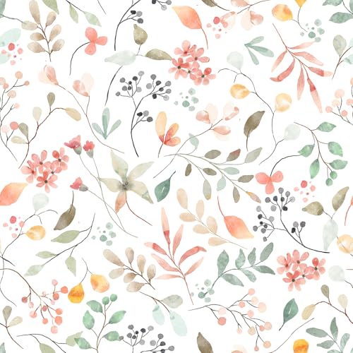 VaryPaper Tapete Blumen Aquarell Fototapete Blätter Modern 44.5cmx200cm Klebefolie Weiß Matt Selbstklebend Möbelfolie Muster Tapete Badezimmer Wasserfest Schlafzimmer Klebefolie Schrank Regal Kommode VaryPaper Tapete Blumen Aquarell Fototapete Blätter Modern 44.5cmx200cm Klebefolie Weiß Matt Selbstklebend Möbelfolie Muster Tapete Badezimmer Wasserfest Schlafzimmer Klebefolie Schrank Regal Kommode von VaryPaper