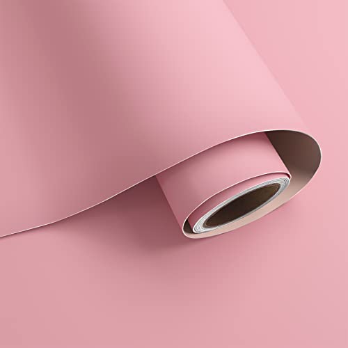 VaryPaper Tapete Rosa Dekofolie Möbelfolie 40cmx800cm Selbstklebende Folie Rosa Klebefolie Möbel Folie für Küchenschränke Möbelfolie Kinder Selbstklebend Tapeten Wohnzimmer Modern Kinderzimmer Tisch von VaryPaper