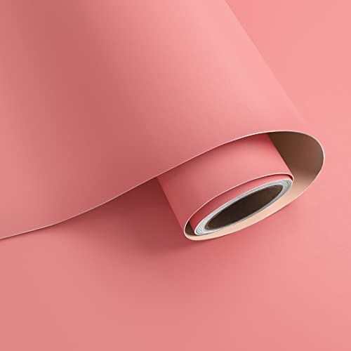 VaryPaper Tapete Selbstklebend Rosa 40cmx200cm Klebefolie Rosa Wasserfest Möbelfolie Kinder Selbstklebend Wandtapete Kinderzimmer Mädchen Wohnzimmer Lagerregal Schrankfolie Arbeitsplatte Folie Küche von VaryPaper