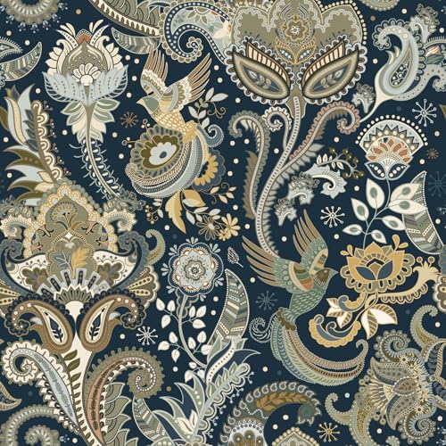 VaryPaper Blumen Tapete Selbstklebend Vintage Fototapete Vogel Paisley 44.5cmx200cm Klebefolie Muster Dekofolie Möbelfolie Selbstklebend Wandtapete Badezimmer Wasserfest Flur Kommode Schrankfolie VaryPaper Blumen Tapete Selbstklebend Vintage Fototapete Vogel Paisley 44.5cmx200cm Klebefolie Muster Dekofolie Möbelfolie Selbstklebend Wandtapete Badezimmer Wasserfest Flur Kommode Schrankfolie von VaryPaper
