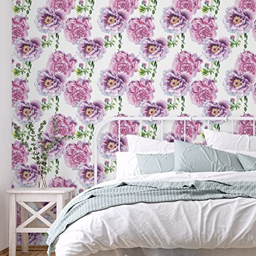 VaryPaper Selbstklebende Tapete Blumen 44.5cmx800cm Blumentapete Vintage Möbelfolie Selbstklebend Schrankpapier Klebefolie Arbeitsplatte Küche Lagerregal Tapeten für Schlafzimmer Wohnzimmer Deko Wand von VaryPaper