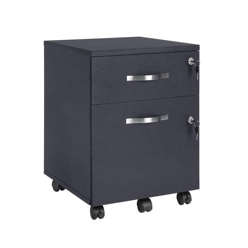 Abschließbarer Rollcontainer Schwarz von Vasagle