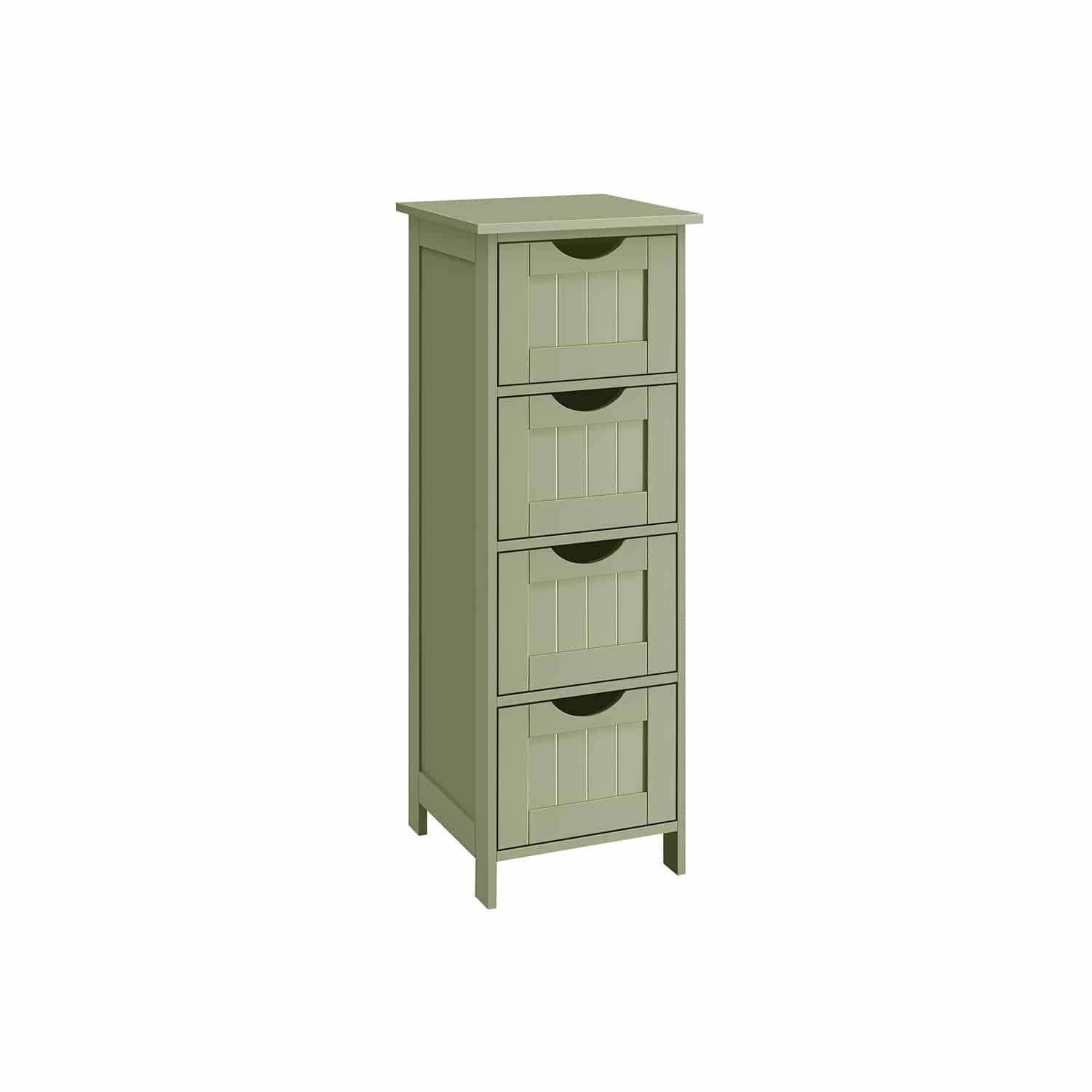 Badezimmerschrank 4 Schubladen 30 x 30 x 82 cm lorbeergrün von Vasagle