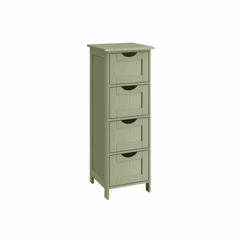 Badezimmerschrank 4 Schubladen 30 x 30 x 82 cm lorbeergrün von Vasagle