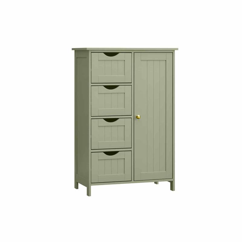 Badezimmerschrank 4 Schubladen 30 x 55 x 82 cm waldgrün von Vasagle