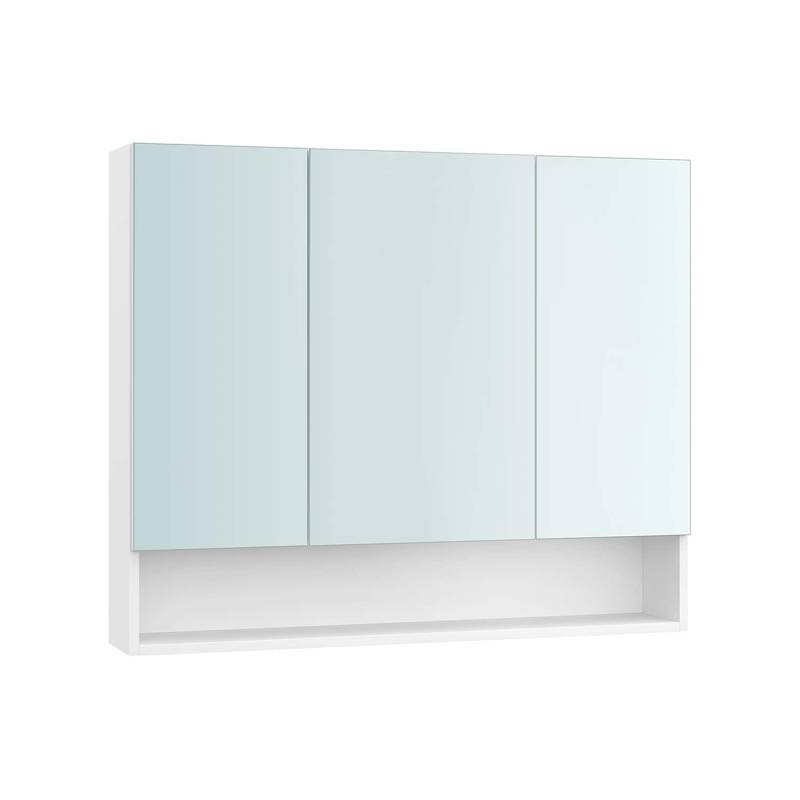 Badezimmerschrank mit 3 Türen 16,5 x 90 x 75 cm wolkenweiß von Vasagle