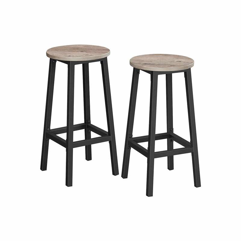 Barhocker 2er Set Greige-Schwarz von Vasagle