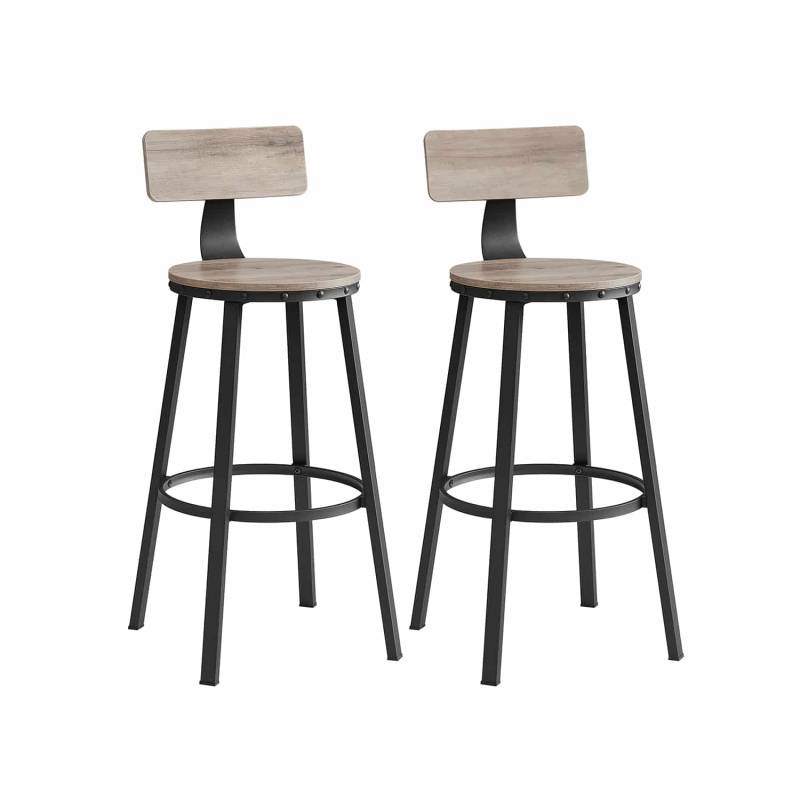 Barhocker 2er Set Greige-Schwarz von Vasagle