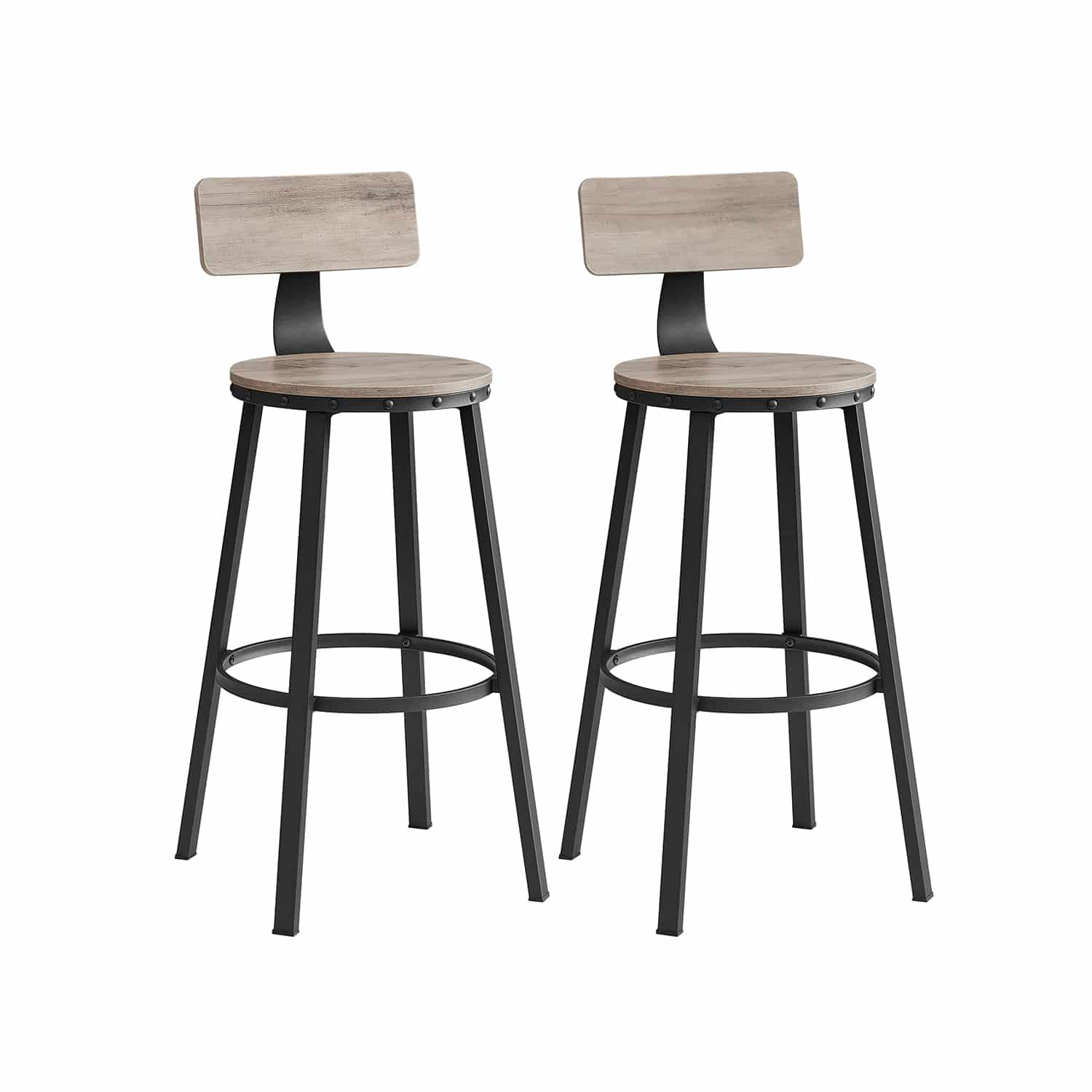 Barhocker 2er Set Greige-Schwarz Barhocker 2er Set Greige-Schwarz von Vasagle